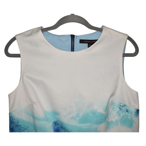 CYNTHIA STEFFE‎ $228 Sleeveless Courtney Wave Printed Shift Dress Size 6 - Picture 5 of 6